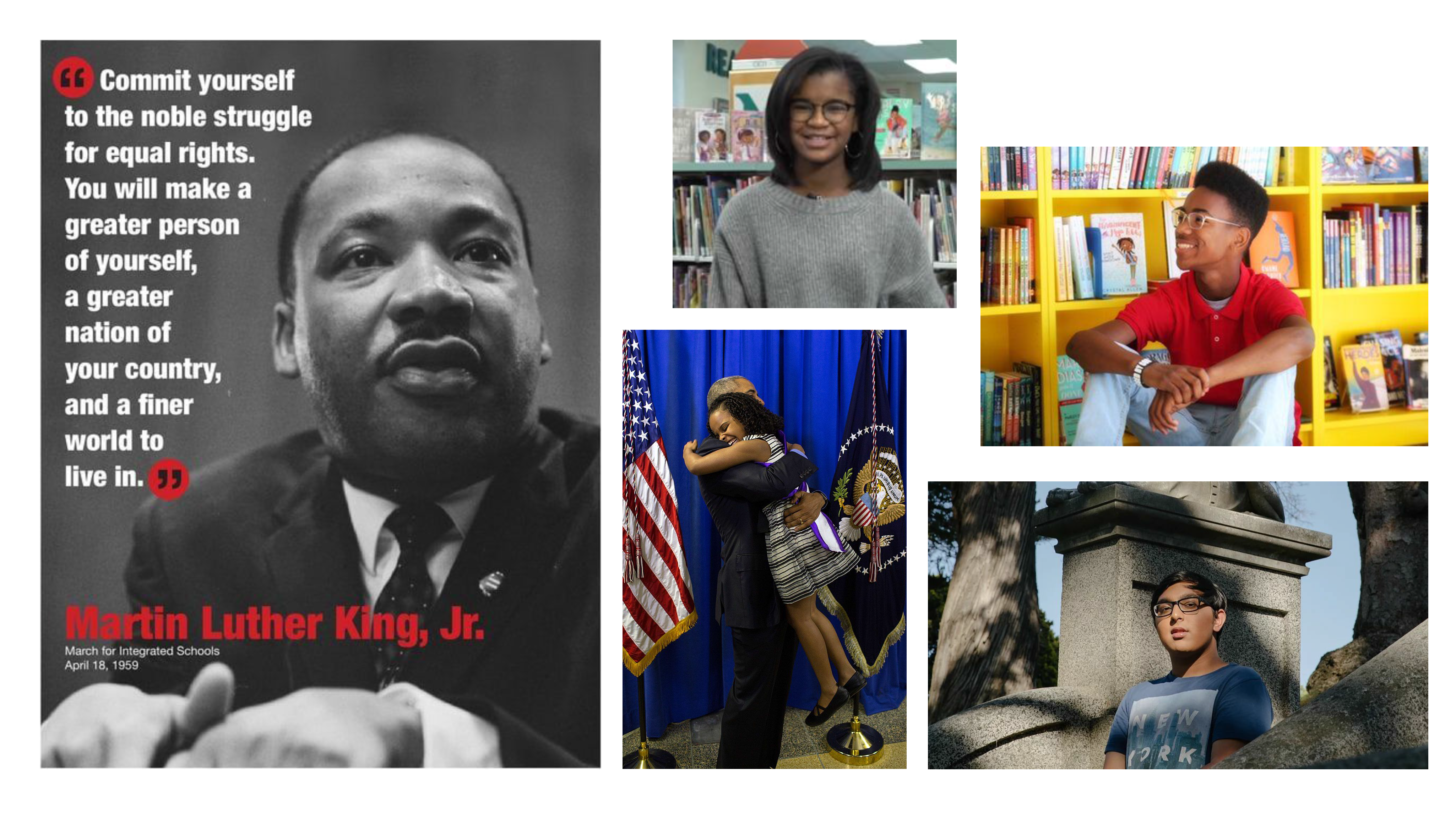 Quotation by Dr. King and images of each person highlighted in the post