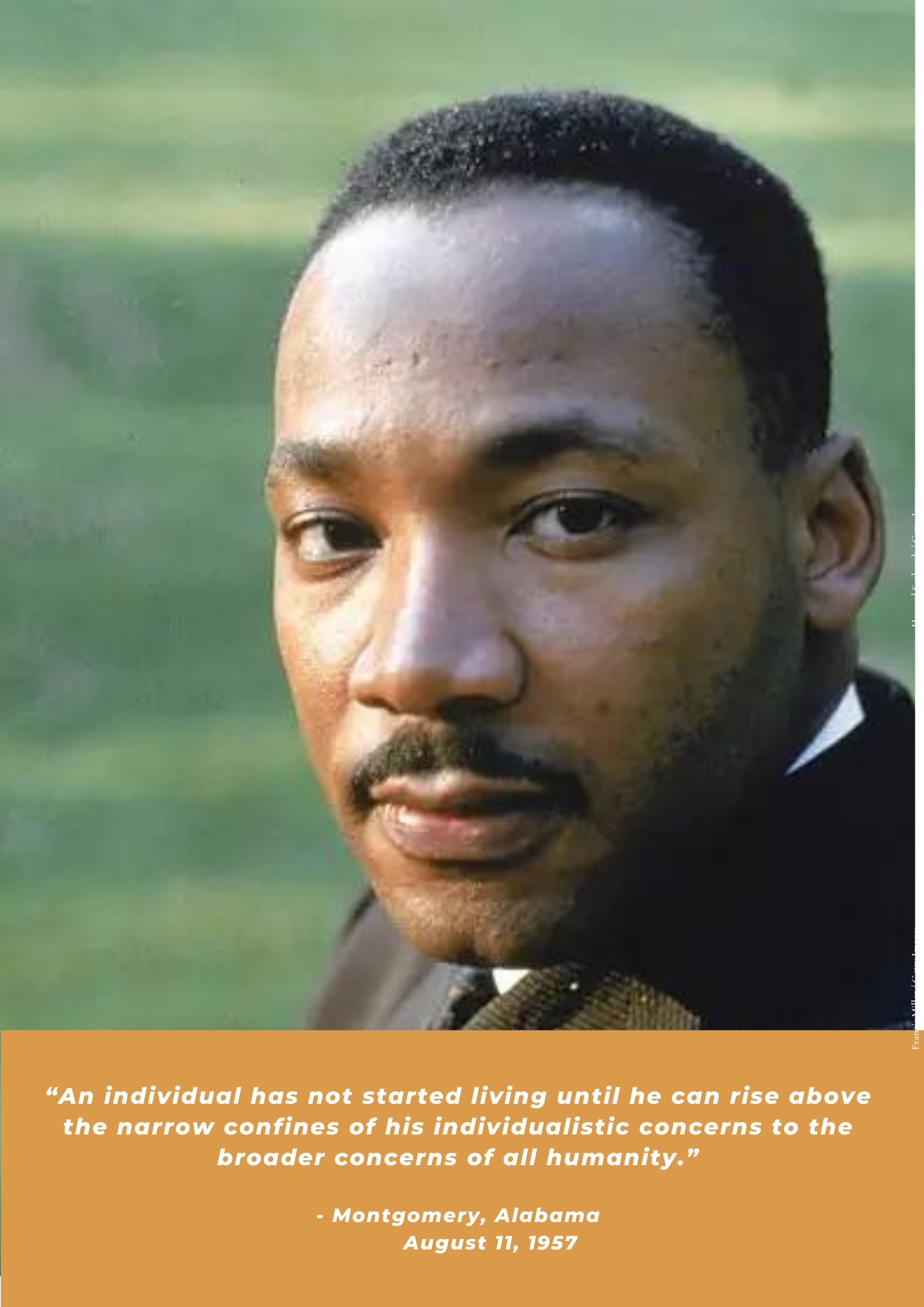 Image of Martin Luther King Jr. with quotation.